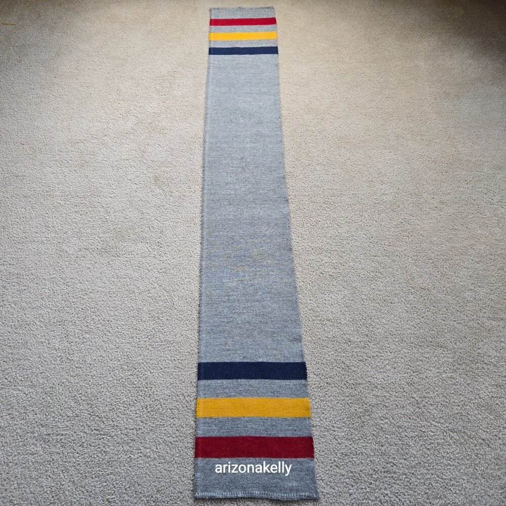 Faribault Woolen Mills Revival Stripe Scarf in Grey Multi Wool 80/Cotton 20 - Picture 9 of 9